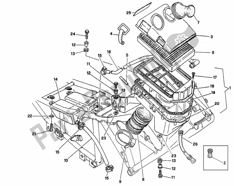 Todas as partes de Ingestão Dm 7707> do Ducati Supersport 750 SS 1997